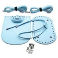 thumbnail image 4 of Tachiuwa 7Pcs/Set Leather Bag Bottom Base Drawstring Strap Bag Buckle Shoulder Bag Making Light Blue, 4 of 7