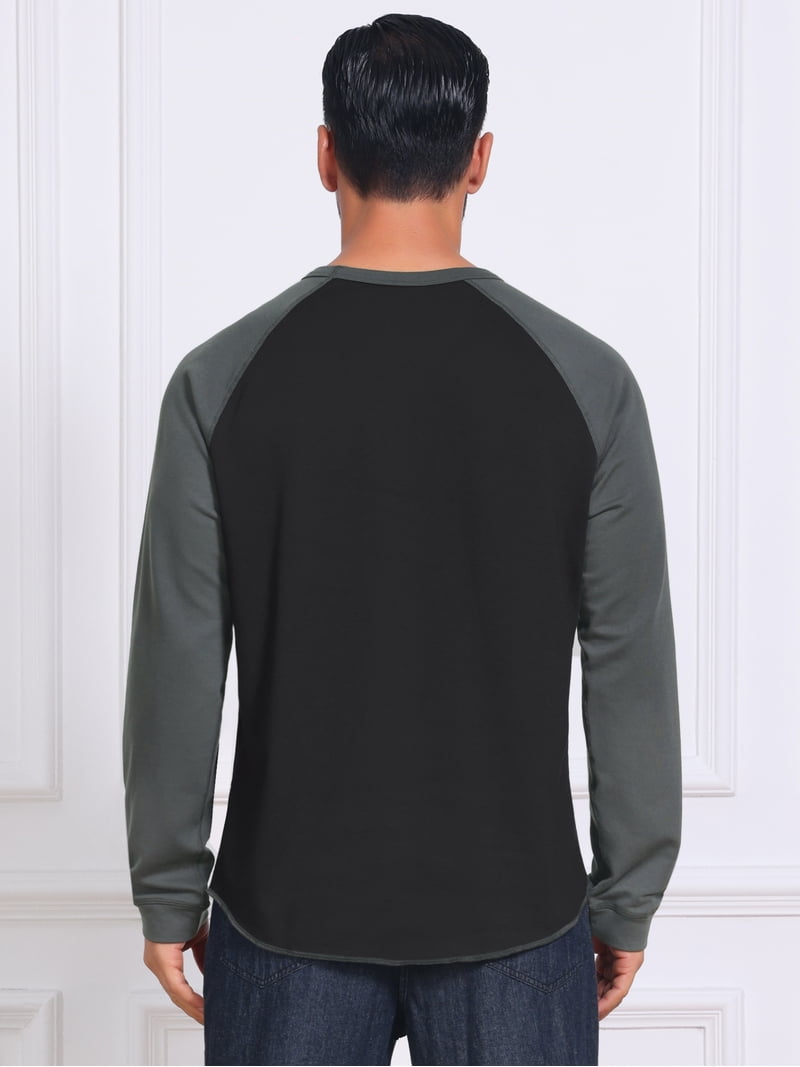 DARING DIVA Men's Long Sleeve Color Block Casual Raglan T-Shirt S