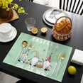 thumbnail image 3 of Green Gnomes Easter Placemats Set of 6, Eggs Botanical Carrot Pastoral Placemats for Dining Table, Place Mats for Kitchen Tabletop, Waterproof Wipeable Dining Table Mats Set, 3 of 9