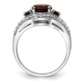 thumbnail image 2 of Sterling Silver Rhodium Diamond & Smoky Quartz Ring, 2 of 5