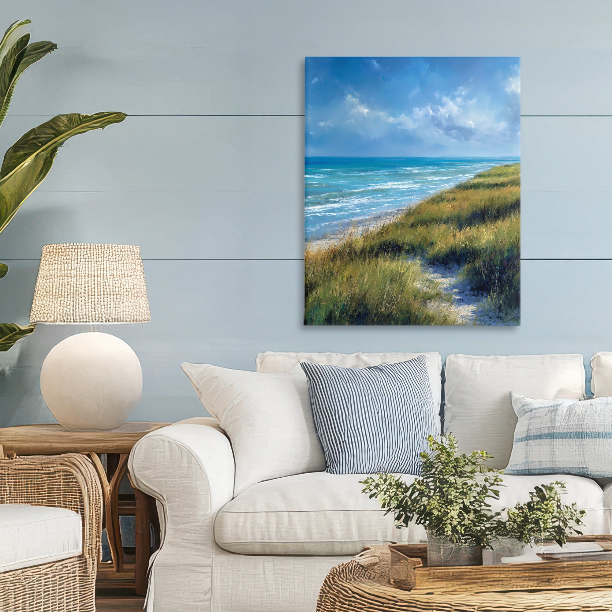 Stupell Industries Coastal Grass & Rolling Waves Canvas Wall Art, design by Franklyn Gregory