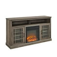 thumbnail image 4 of 58" Classic MDF & Glass Door Highboy Fireplace TV Stand - Gray Wash, 4 of 10