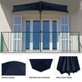 thumbnail image 4 of Pure Garden 9ft Half Umbrella for Balcony, Porch, or Deck, Navy Blue, 4 of 16