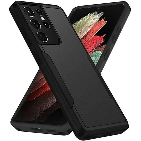 Entronix Heavy Duty Sleek Case designed for Galaxy S23 Ultra, Shockproof Drop Protection, Black