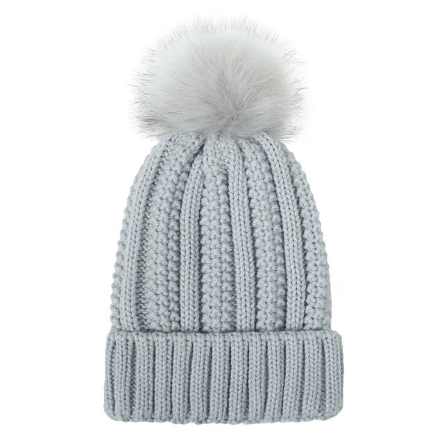 Sonducket Gorro de lana, gorro de punto cálido, cómodo, transpirable, protección para los oídos, Otoño Invierno, cabeza de pompón, gorros para Sombreros Gris claro Sonducket AP013443-07