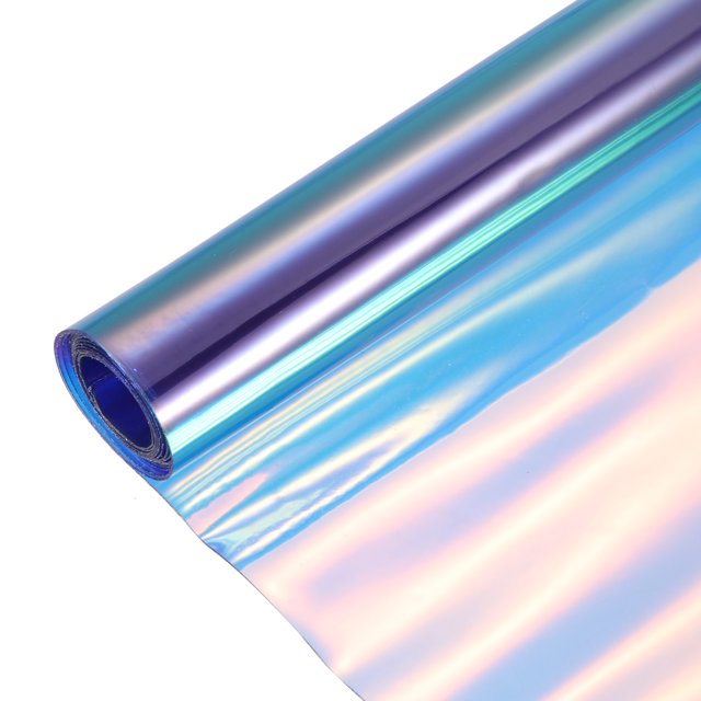 Tela de vinilo holográfico transparente 12"x48", Azul láser