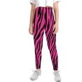 thumbnail image 2 of COEQINE Zebra Stripes Dark Pink Girls Sport Leggings Buttery Soft Yoga Legging High Waist Yoga Pants for Jogging Gym, for 4-5 Years Kids Girls, 2 of 7