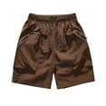 thumbnail image 2 of YLSDY Men's Summer Cargo Shorts Multi Pockets Drawstring Elastic Waist Quick Dry Beach Shorts Coffee L, 2 of 4