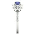 thumbnail image 3 of 1.46 ct Round Cut Simulated Tanzanite 3 Stone 18K White Gold Womens Engagement Ring, 3 of 5