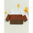 thumbnail image 3 of Bagilaanoe Toddler Baby Boy Casual Sweatshirt Long Sleeve Contrast Color Pullover 6M 12M 18M 24M 3T 4T Kids Fall Loose Tee Tops, 3 of 9