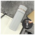 thumbnail image 2 of Stainless Steel Tea Infuser Bottle With Quick Open Lid - 500ml, White | Double Wall Tea Separation Cup One Handed Snap Buckle - Infused Detox Water Loose Leaf Tea Maker | Leak Proof, Reuseble, 2 of 5