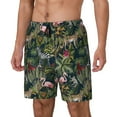 thumbnail image 2 of Fotbe Flamingos And Palm Leaves Men’s Swim Trunks Quick Dry Swim Shorts Board Shorts with Mesh Lining-3X-Large, 2 of 9