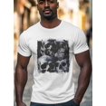 thumbnail image 2 of Skull Vintage Men's T Shirts T-Shirt for Men Crew Neck Tees Cotton Tops, White, 3XL, 2 of 7