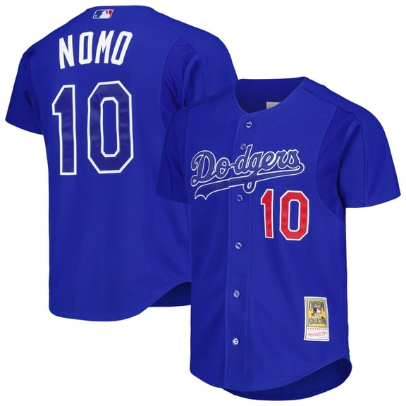 Men's Mitchell & Ness Hideo Nomo Royal Los Angeles Dodgers Cooperstown Collection 2004 Batting Practice Jersey