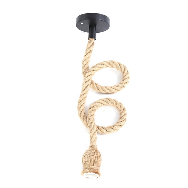 Base de Lampe E27 1m Corde de Chanvre Fil Électrique Pendentif Décoratif Support d'Ampoule (1 Support)