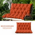 thumbnail image 5 of Snubbull Swing Replacement Cushion, Outside Bench Cushion with Backrest, 1-2 Seater Cushion with 6 Ties for Outdoor Furniture, 47 x 40 x 5 inches Porch SwingCushion Garden Bench, Orange, 5 of 7