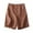 Coffee, variant on Hvyesh Plus Size Linen Shorts for Women Summer High Waist Casual Drawstring Straight Shorts Lightweight Beach Shorts