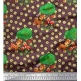 thumbnail image 1 of Soimoi Rayon Fabric Floral,Tree & Deer Kids Print Sewing Fabric Yard 42 Inch Wide, 1 of 1