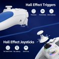 thumbnail image 3 of Wireless Controller for PS-5/PC, Hall Effect Joysticks & Triggers Gaming Controller with Programmable/Remap/Turbo/LED Light Functions, 3.5MM Headphone Jack, Dual Vibration,White, 3 of 6