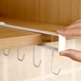 thumbnail image 3 of 4-Hook Storage Organizer, Kitchen Pantry Shelf, Metal Construction, 1kg Load Capacity, Wall-Mounted Design, For Kitchen Utensils, Heavy-Duty Rack, Stainless Steel Finish, Space-Saving Organi, 3 of 7