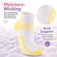 thumbnail image 2 of EALLCO Womens Quarter Socks 8 Pairs Athletic Performance Cushioned Running Workout Ankle Socks for Women, 2 of 9