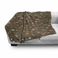 thumbnail image 3 of Tribal Soft Flannel Fleece Throw Blanket, Eastern Style with Brown Backdrop and Colorful Arrows Image, Cozy Plush for Indoor and Outdoor Use, 50" x 70", Multicolor, by Ambesonne, 3 of 6