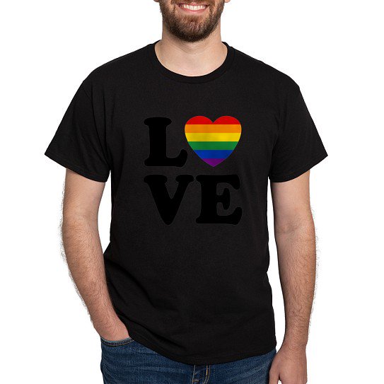 CafePress - Gay Love Dark T Shirt - Men's Classic Cotton T-Shirts