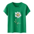 thumbnail image 5 of Womens Flowers Shirts Summer Round Neck Short Sleeve T-Shirts Casual Fashion Loose Blouses Pullover Top Spring Clothing, 5 of 5