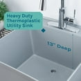 thumbnail image 6 of Tehila Grey 19 Gallon Utility Sink with High-Arc Chrome Pull Down Faucet, 6 of 9