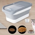 thumbnail image 6 of Tooyful Dog Cat Food Storage Container, Food Storage Box, 22lbs Large Capacity Kitchen Rice Bin, Collapsible Dog Food Container for Pet Food, Flour Gray, 6 of 10