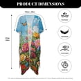 thumbnail image 6 of HELLHERO Casual Bikini Coverups for Beach Polyester Half Sleeve Bathing Suit Cover Up Colorful Floral Pattern, 6 of 6