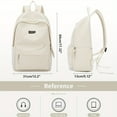 thumbnail image 2 of 1pc Simple Solid Color Schoolbag, Men Women College Student Junior High School Student Versatile High School Student Backpack, Large Capacity Middle School Student Primary School Backpack, 2 of 5