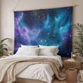 thumbnail image 3 of Starry Sky Large Tapestry for Bedroom Wall Hanging Tapestry,Modern Rustic Blue Purple Ombre Star Night Ceiling Backdrop Tapestries Poster Blanket Wall Decor for Teens Room Living Room Dorm 100" x 59", 3 of 8