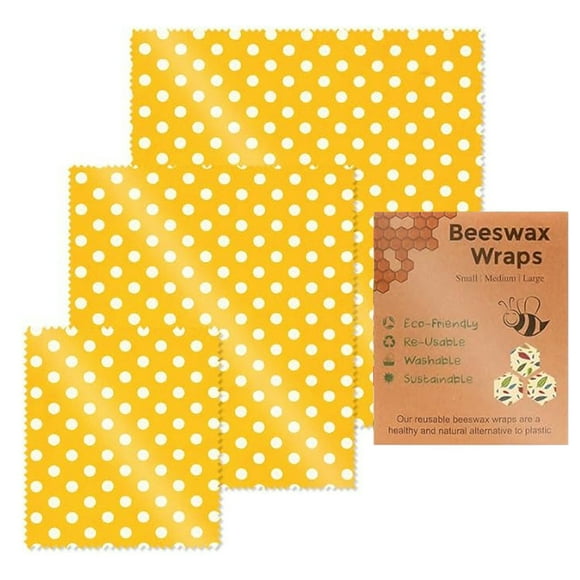 Reusable Beeswax Food Wraps, Yoaney Beeswax Wraps for Food Reusable Food Sheets for Fruits and Vegetables Food Paper, 1X Food Wrapping Paper Set