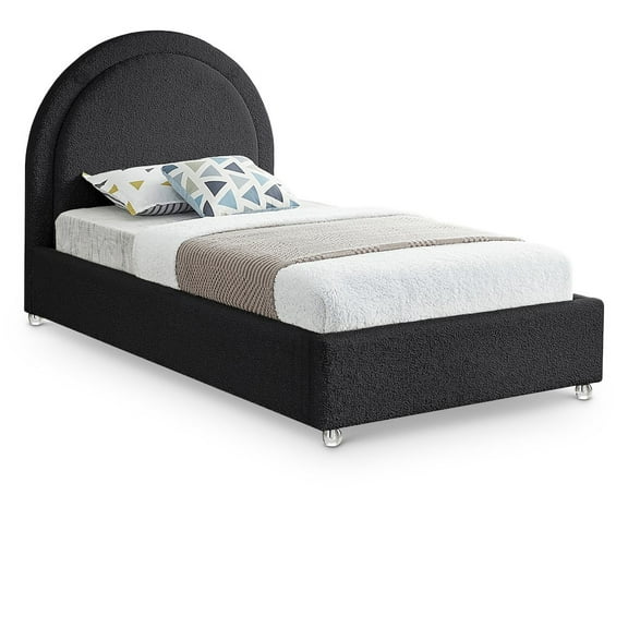 Meridian Furniture Milo Black Fabric Twin Bed