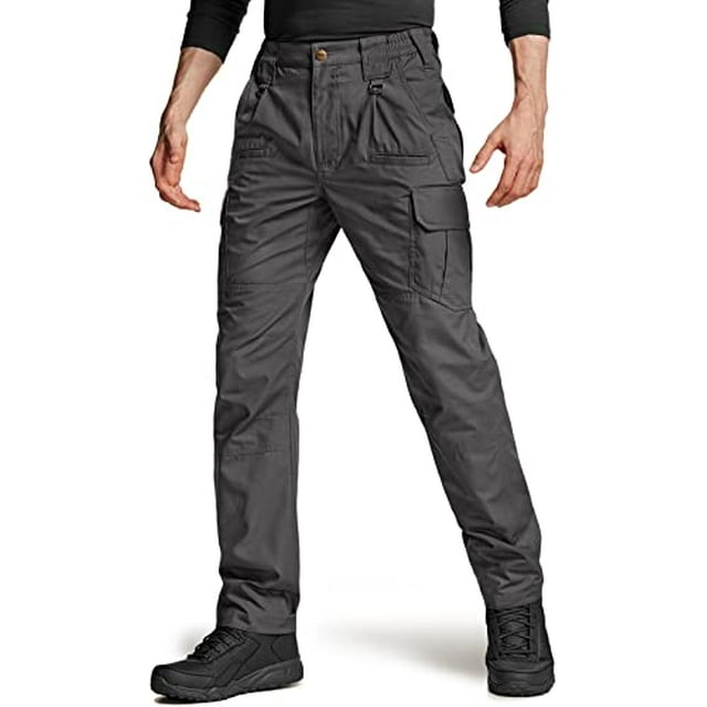 CQR Men's Tactical Pants, Water Resistant Ripstop Cargo Pants