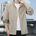 thumbnail image 6 of Mens Lightweight Zipper Jacket Sun Protection Long Sleeve Shirts Workwear Mock Neck Casual Jacket 4XL, 6 of 7
