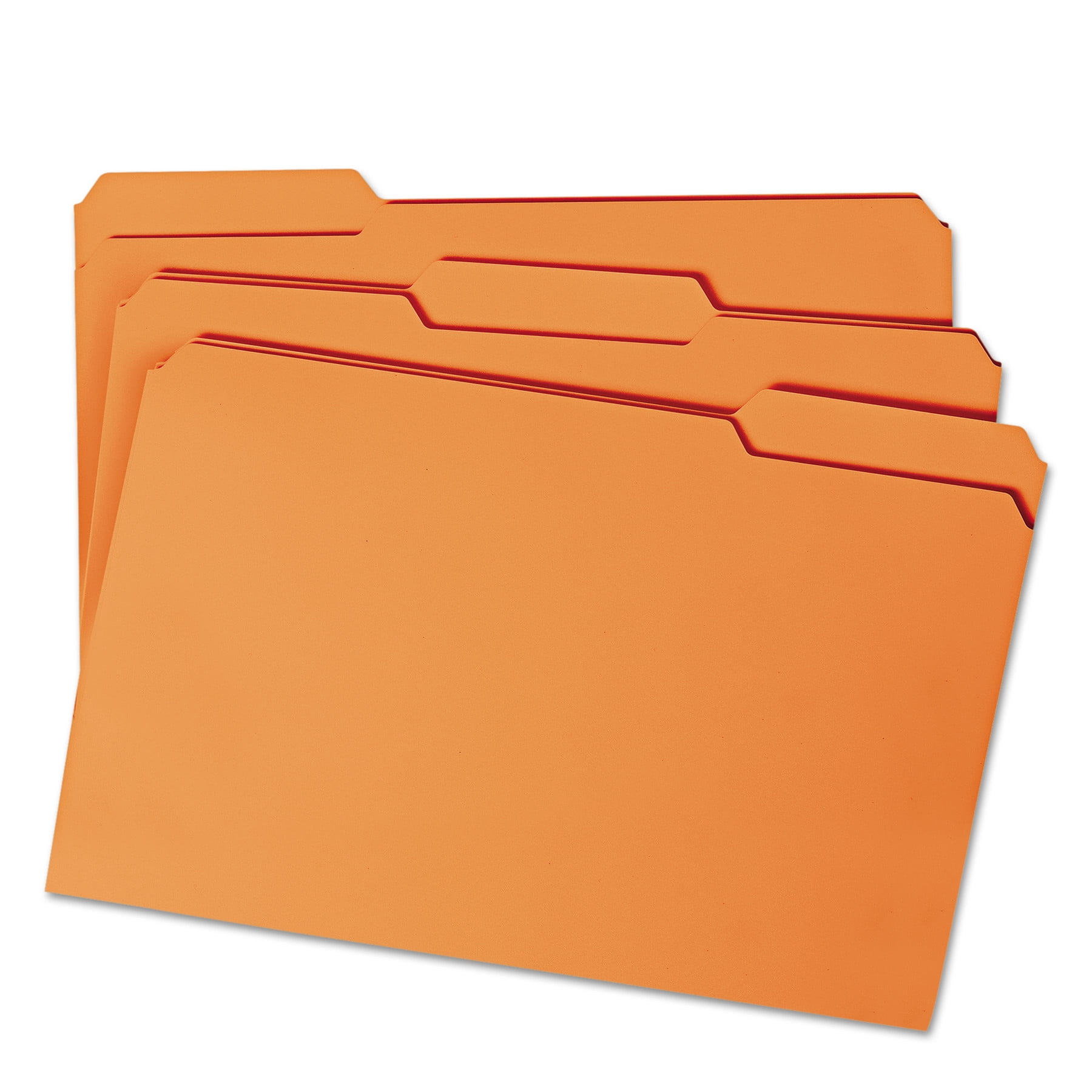 Smead 12534 File Folders, 1/3 Cut, Reinforced Top Tab, Letter, Orange, 100/Box