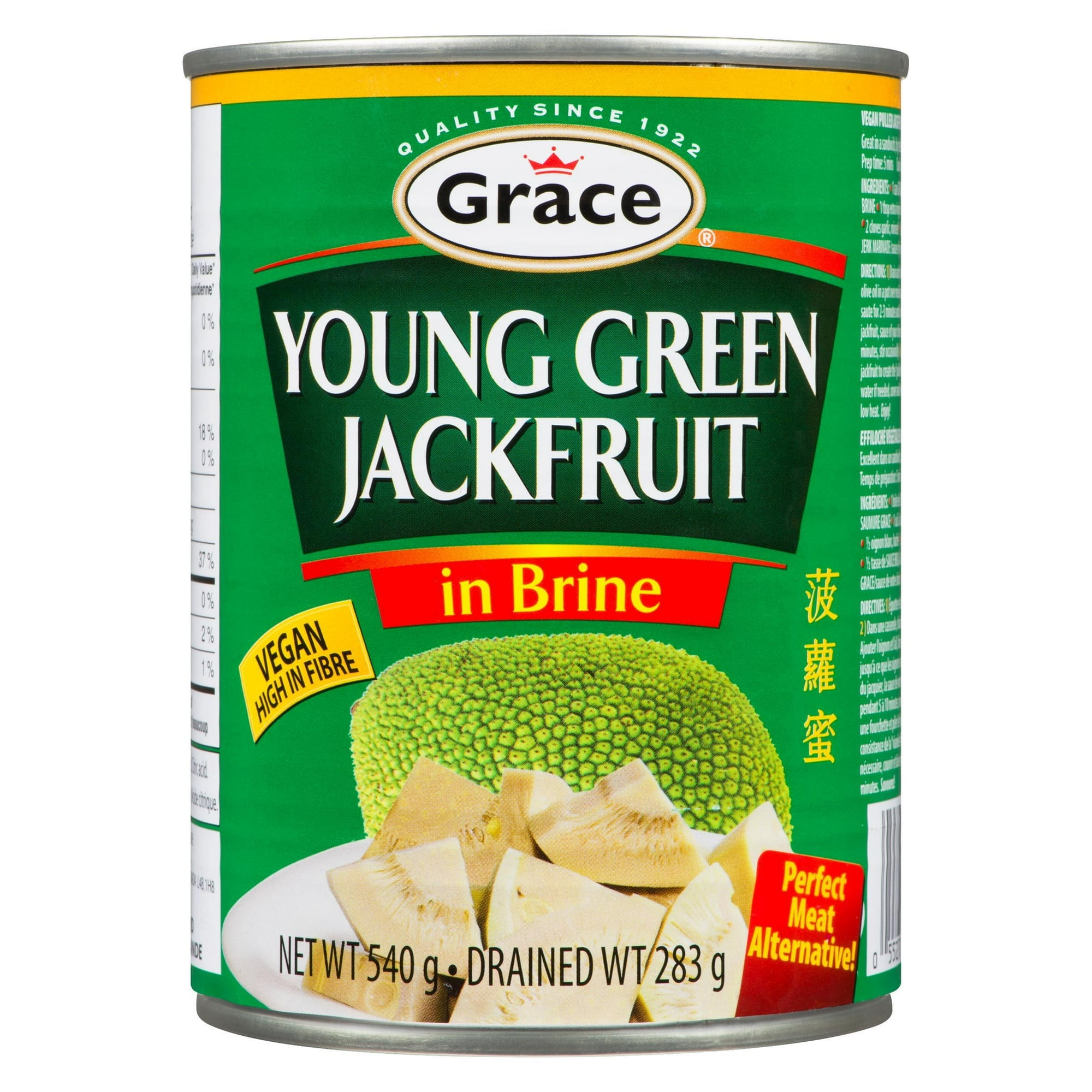Grace Young Green Jackfruit in Brine, 540g can, Grace Young Green Jackfruit in Brine, 12 pack, 540g Cans
