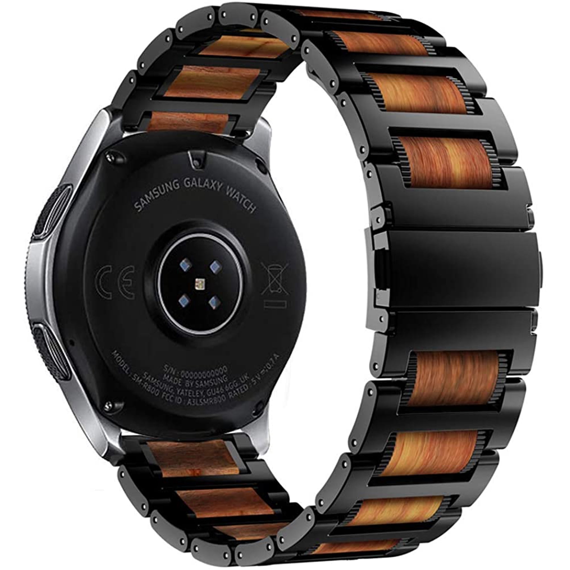 Iiteeology Compatible With Samsung Galaxy Watch 46mm Band Gear S3 Band Natural Wooden Red Sandalwood Stainless Steel Walmart Canada