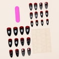 thumbnail image 2 of Black Red Gradient Halloween Press on Nails Short 24Pcs, Web Skull Spooky Fake Nails Set, Reusable False Nails for Gothic Party Daily Wear Women Girls, 2 of 8