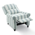 thumbnail image 2 of UIXE Stripe Pushback Recliner Chair Fabric Armchair Push Back Recliner Club Chairs Home Living Room, Stripe Blue, 2 of 6