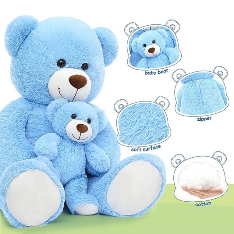Big Teddy Bear MorisMos Mom And Baby Giant Teddy Bear, 39inch Soft