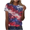 thumbnail image 5 of Aboser 250th Anniversary USA Shirt Women Short Sleeve Patriotic Tops Plus Size Crewneck Holiday Tshirts Fashion Tie Dye American Flag Graphic Tees, 5 of 5