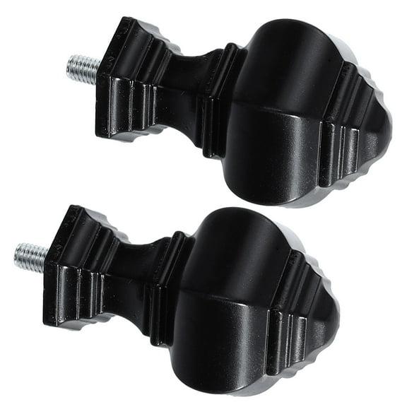 CHICHUMID Apartment 2Pcs Curtain Pole Ends Finials Black ABS 1.4x1.5in