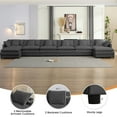 thumbnail image 3 of Puremind 217" Oversized Modular Sectional Sofa, 8 PCS U/L Shaped Sectional Couches, Convertible Sofa Bed, Cloud Couch for Living Room, Dark Gray, 3 of 8