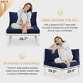thumbnail image 6 of RADIATA Patio Aluminum Furniture Set with Fire Pit Table and Oversized 29" Seats, 7 Pieces Outdoor Sectional Conversation Sofa Set for Backyard, Poolside, 500 lb/Seat, White & Denim Blue, 6 of 9