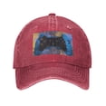 thumbnail image 1 of DouZhe Adjustable Washed Cotton Baseball Cap - Game Controller Gaming Gamepad Prints Vintage Dad Hat Unisex Sports Caps (Red), 1 of 6