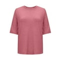 thumbnail image 6 of BiZtdJrK Ofertas Relampago de Hoy Surgery Shirts for Women Tear Away 3/4 Sleeve Tops Loose Fit Side Split Hem Blouses Solid Casual Soft Tops Chemo Port Adaptive Clothing Red XL, 6 of 9