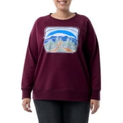 Athletic Works Women's Plus Relaxed Fit Long Sleeve Graphic Sweatshirt